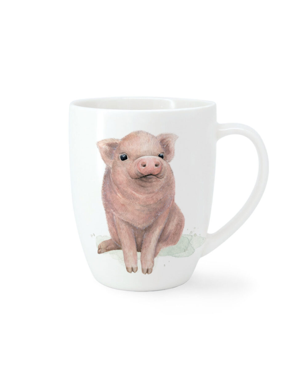 Schweinchen Tasse Lucky Piglet von Maluu mit sitzendem Ferkel Motiv auf weißer Porzellantasse