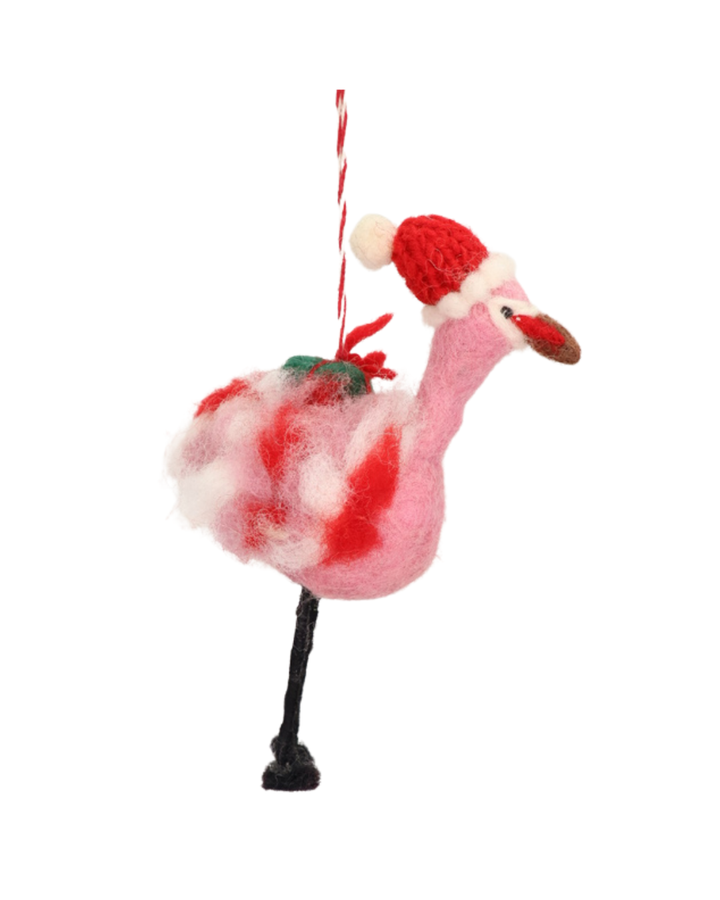 Weihnachts-Flamingo Filzanhänger "Jutta" von Grace & Gloria