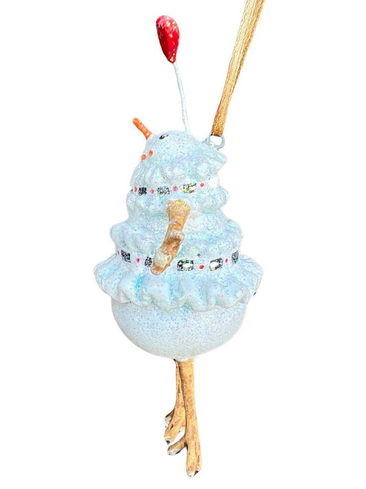 Seitenansicht Krinkles Mini Mrs. Snowman von Patience Brewster
