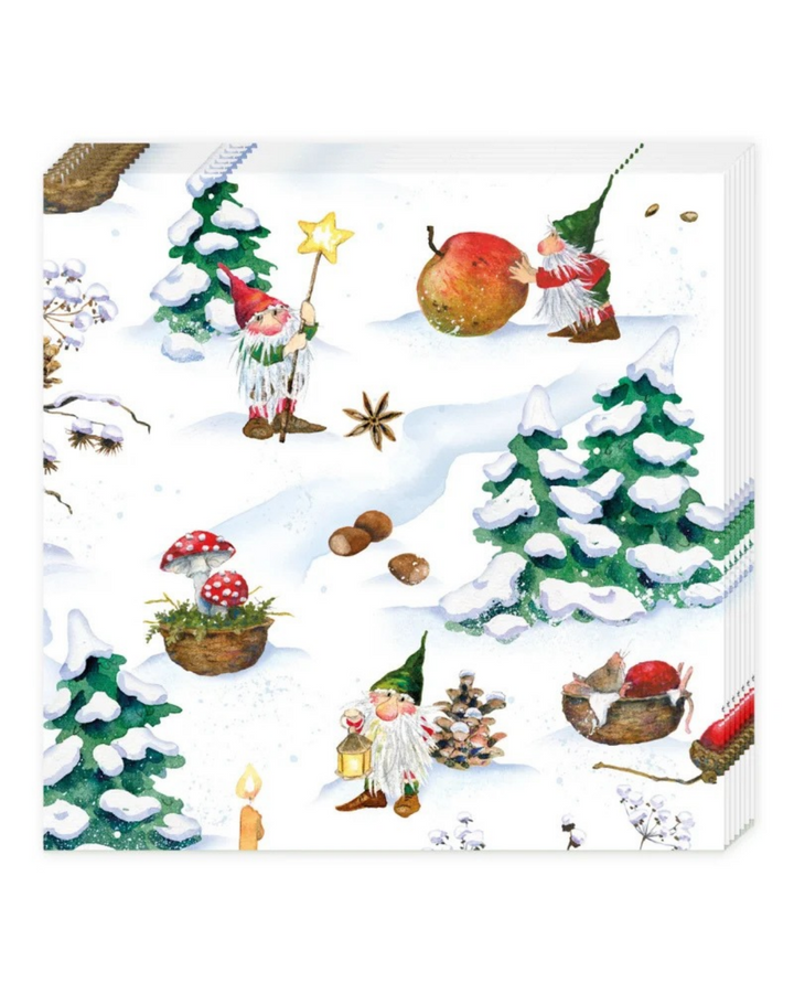 Weihnachtliche Servietten "Weihnachtswichtel" vom Grätz Verlag