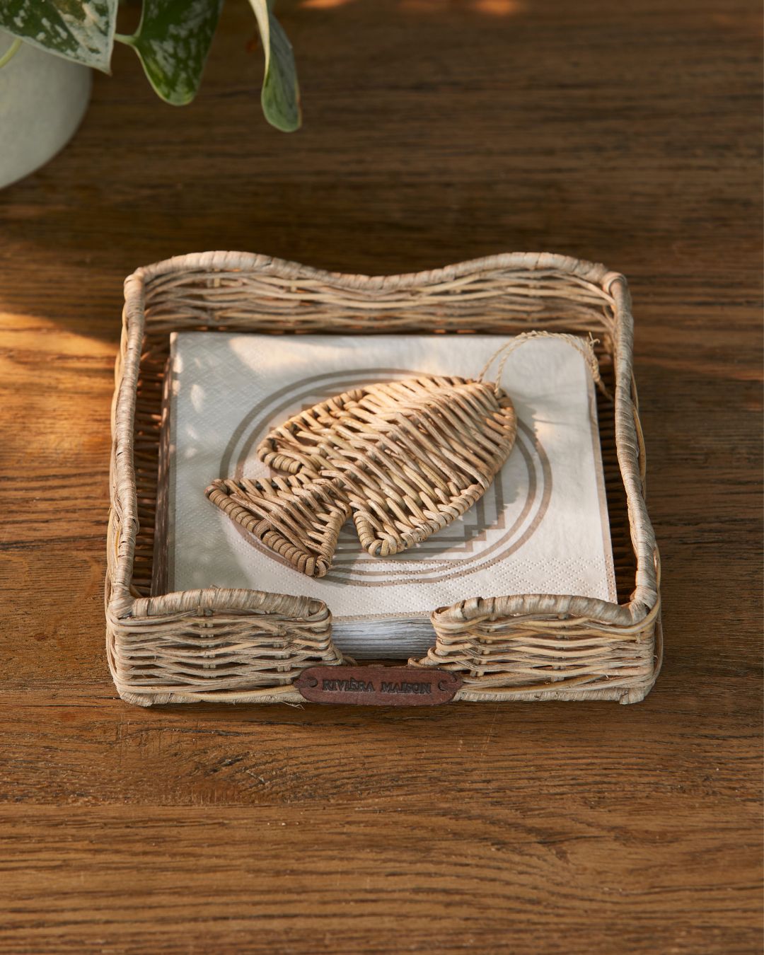 Rattan Serviettenhalter Fisch