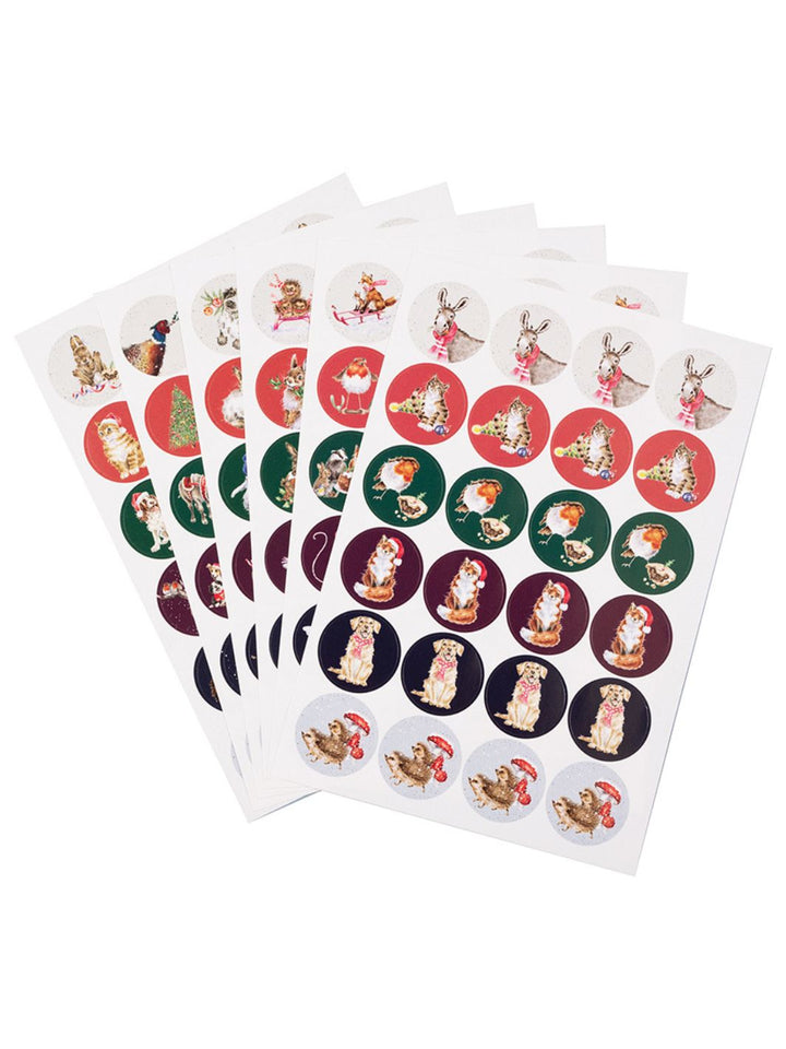 Sticker mit weihnachtlichen Tieren als Motive von Wrendale Designs.