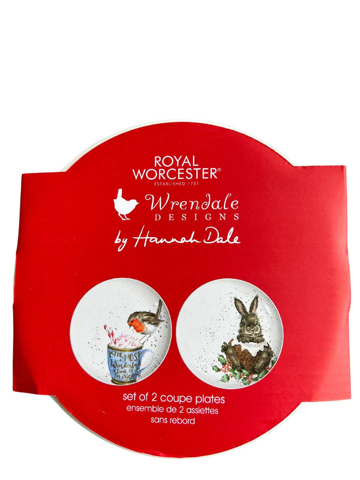 Teller Zweierset Rotkehlchen und Hase von Wrendale Designs