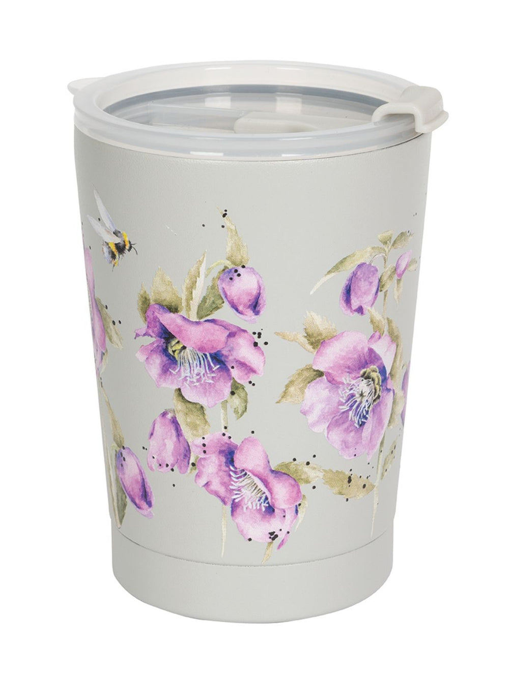 Thermobecher To Go mit Hummeln und Blumen als Motiv von Wrendale Designs.