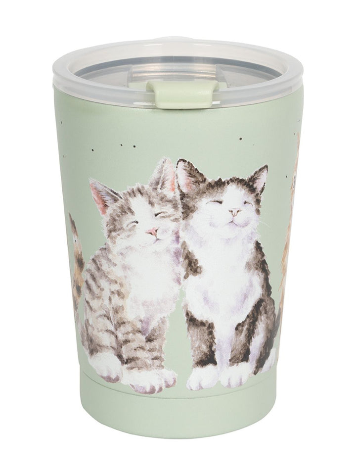 Thermobecher To Go mit niedlichem Katzen Motiv von Wrendale Designs.