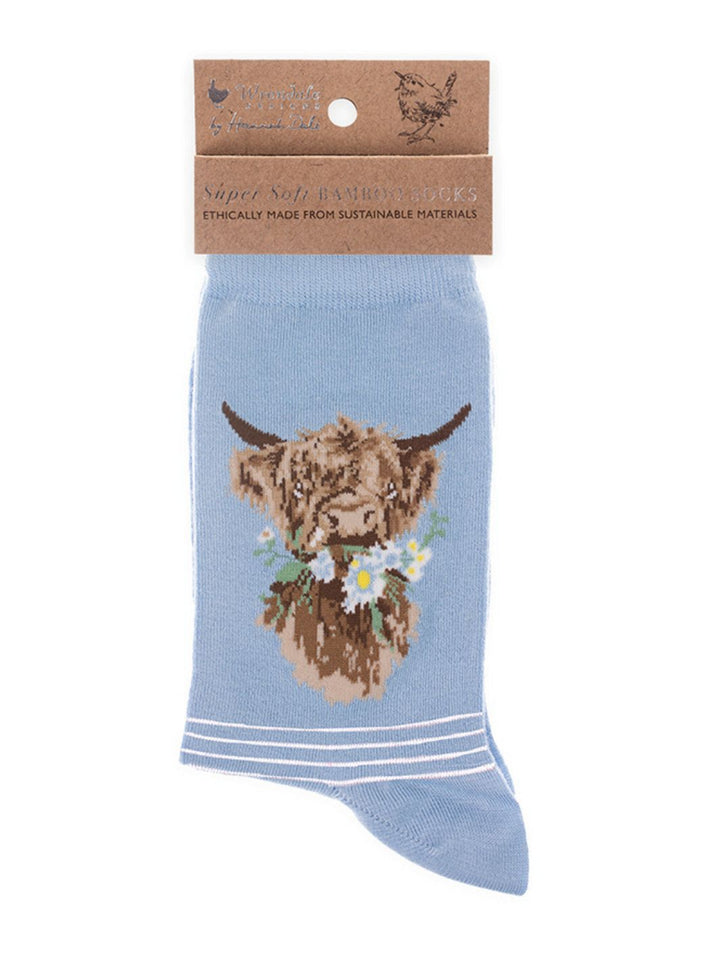 Verpackung der Longhorn Socken von Wrendale Designs