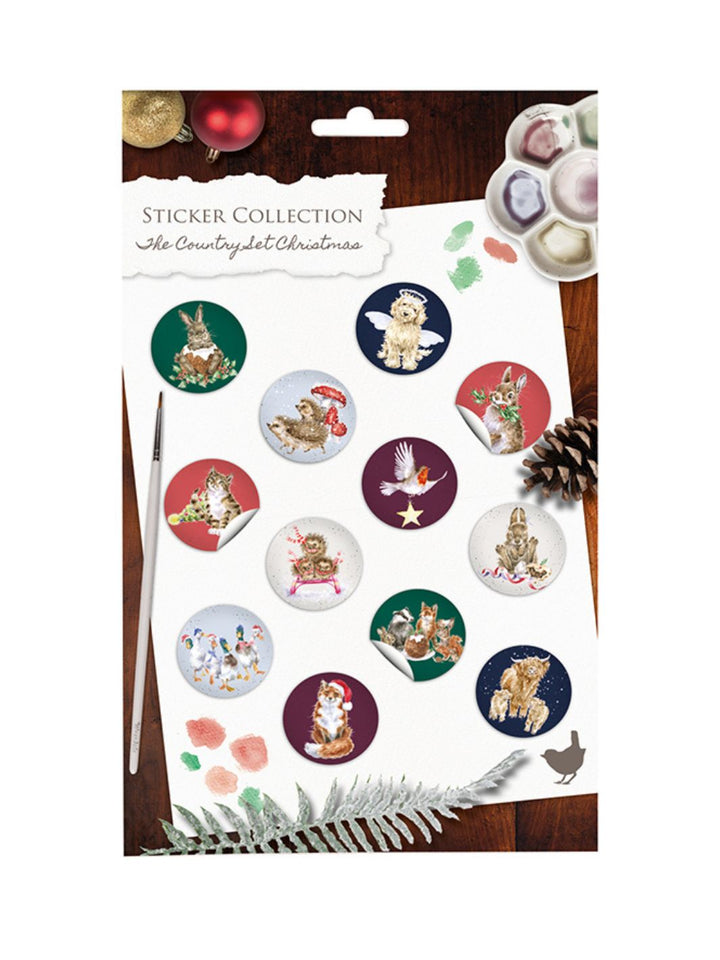 Verpackung der weihnachtlichen Tier-Sticker von Wrendale Designs.