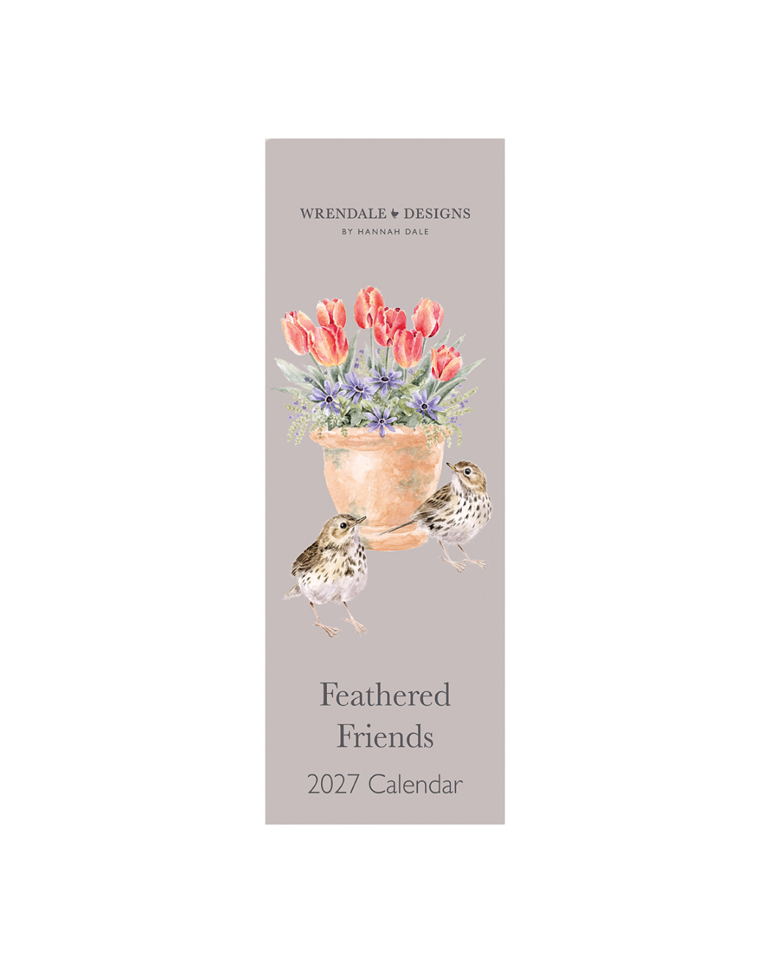 Vogel Streifenkalender 2027 "Feathered Friends" von Wrendale Designs
