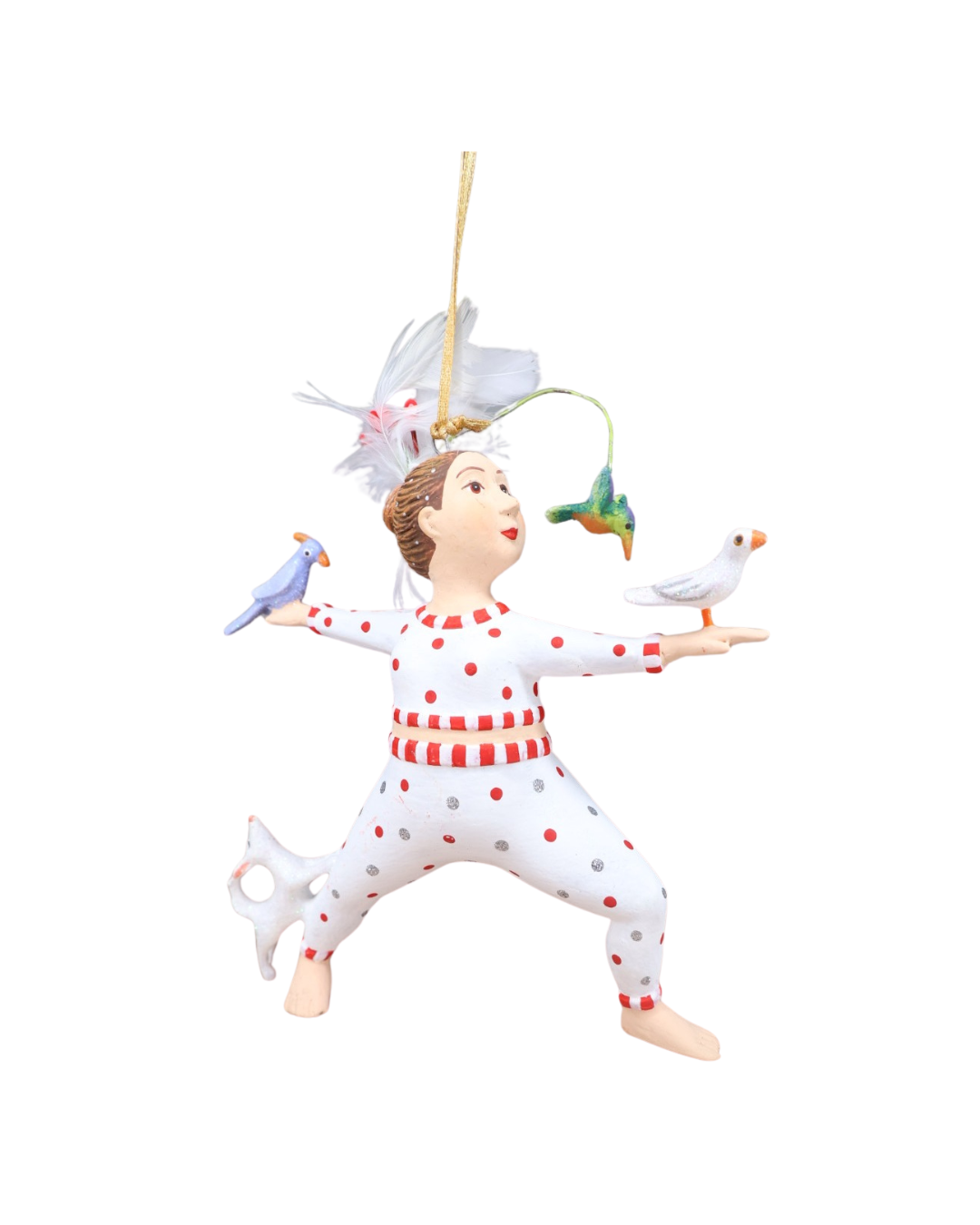 „Vogelfrau Hannah mit Kolibri – Frontansicht Patience Brewster“