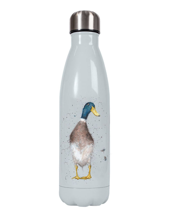 Vorderseite der Enten Thermosflasche von Wrendale Designs.