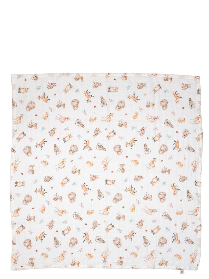 Waldtiere all over Baby Tuch von Wrendale Designs