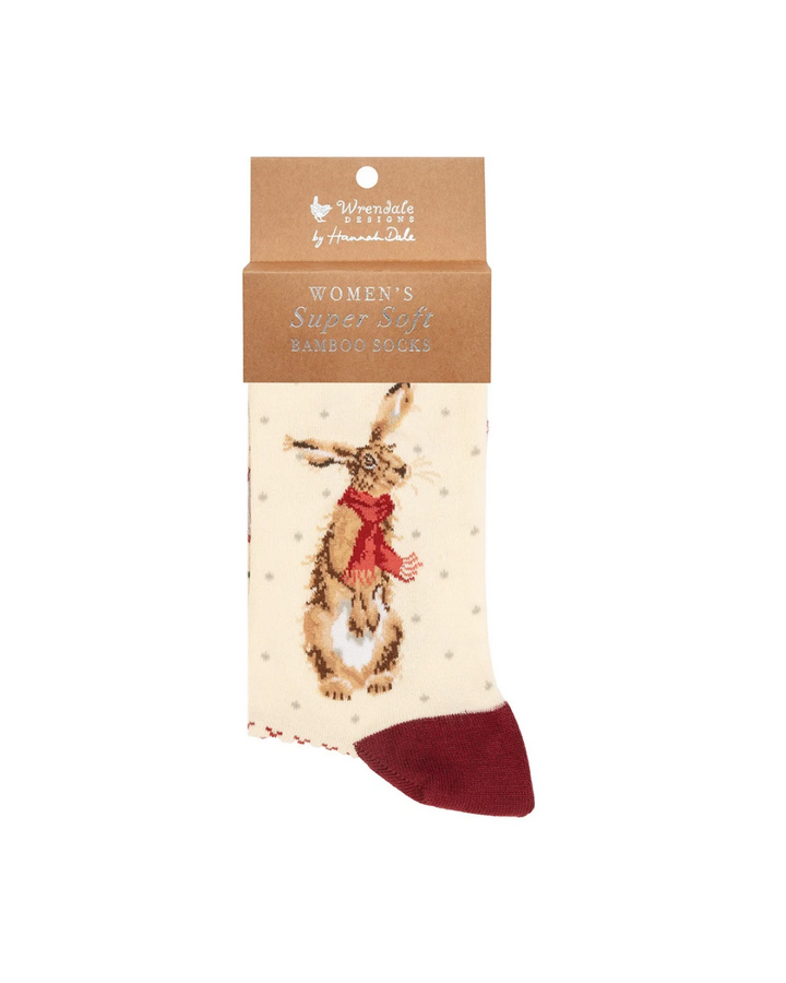 Weihnachtliche Hasen Familiensocken von Wrendale Designs