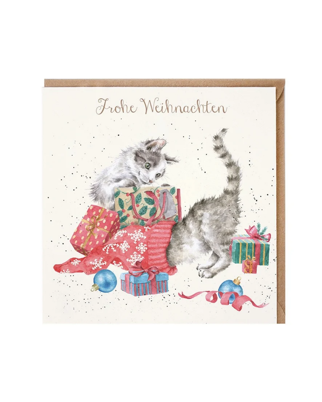 Weihnachtliche Katzen Doppelkarte "A purrrfect Christmas" von Wrendale Designs