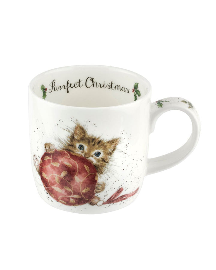 Weihnachtliche Katzen Tasse Purrfect Christmas von Wrendale Designs.