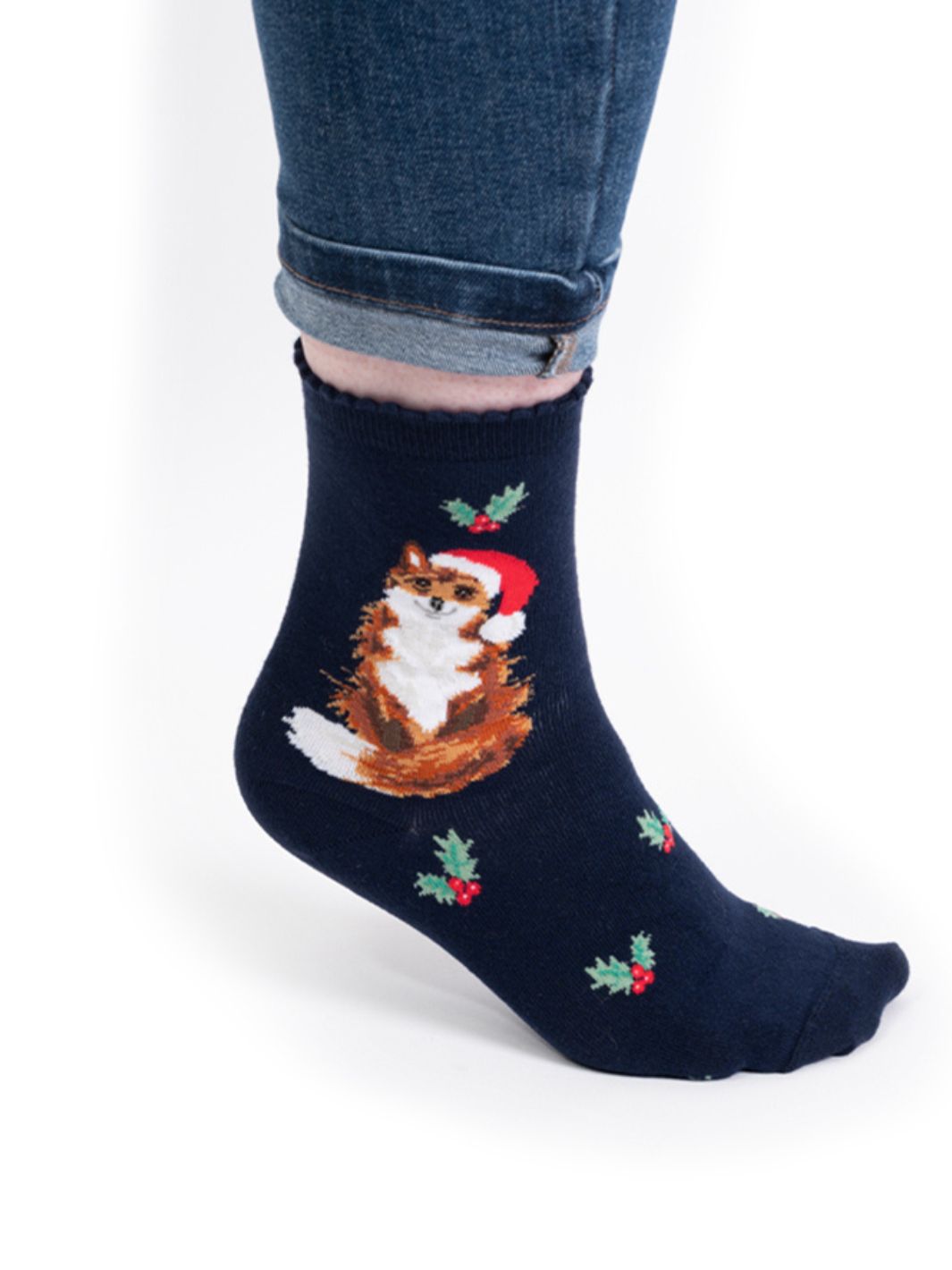 Weihnachtliche Fuchs Socken von Wrendale Designs