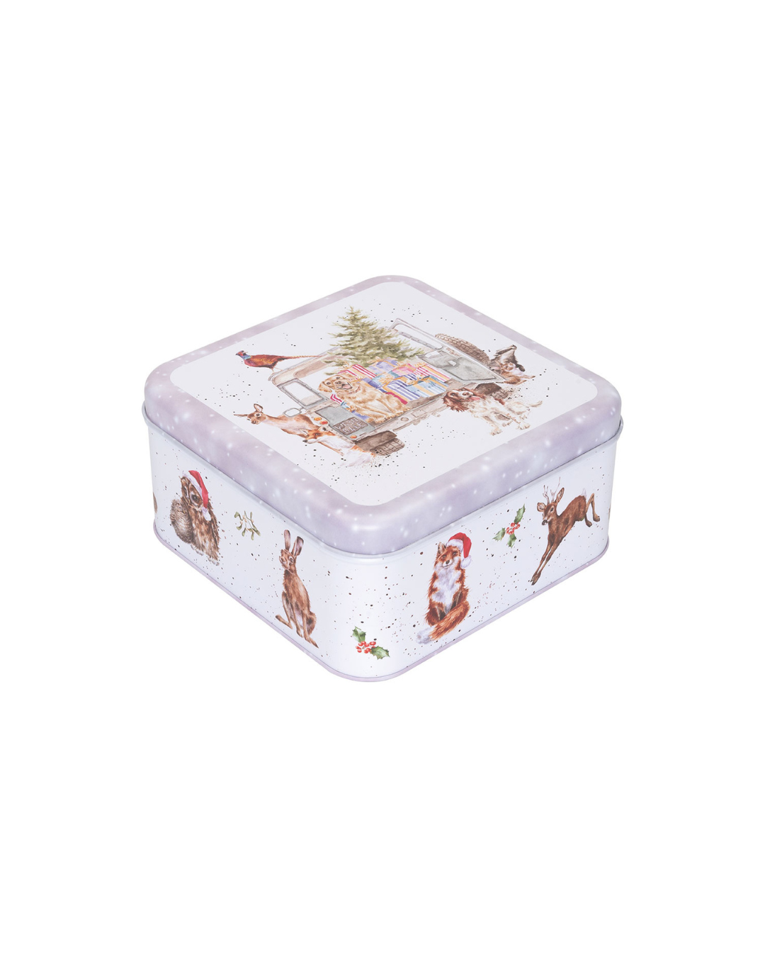 Weihnachtsauto Keksdose Winter Woodland von Wrendale Designs mit Tierillustrationen