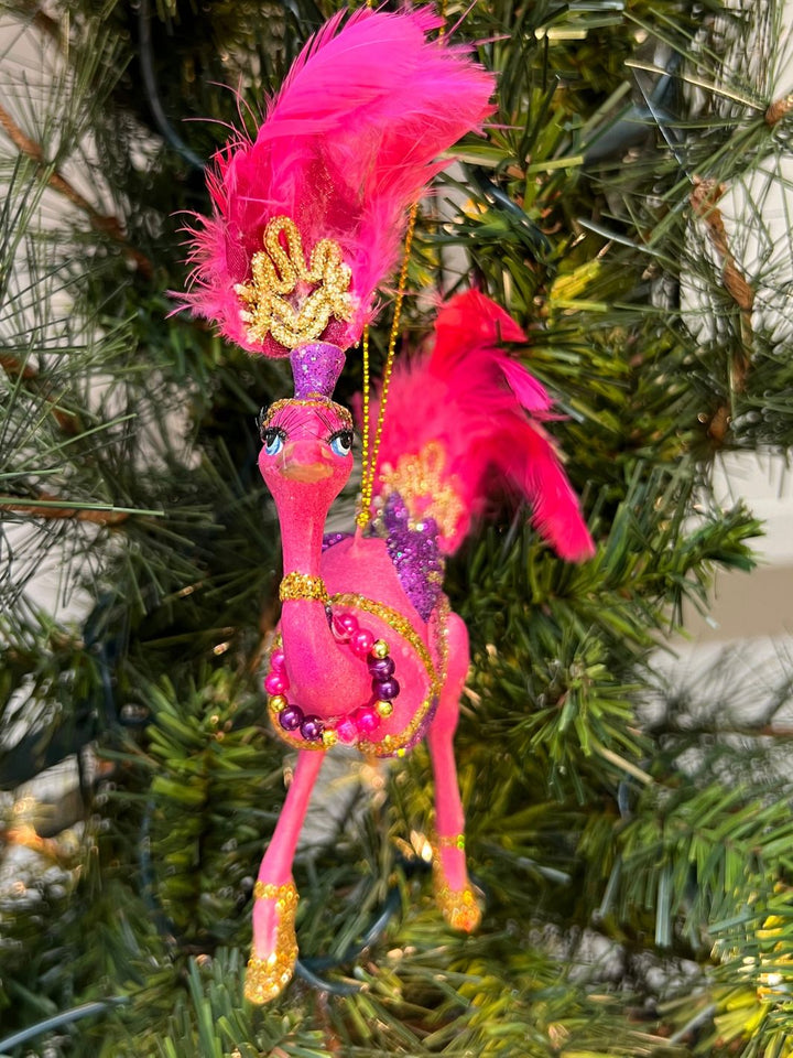 Weihnachtsbaumschmuck pink-lila Showgirl Strauß von Goodwill.