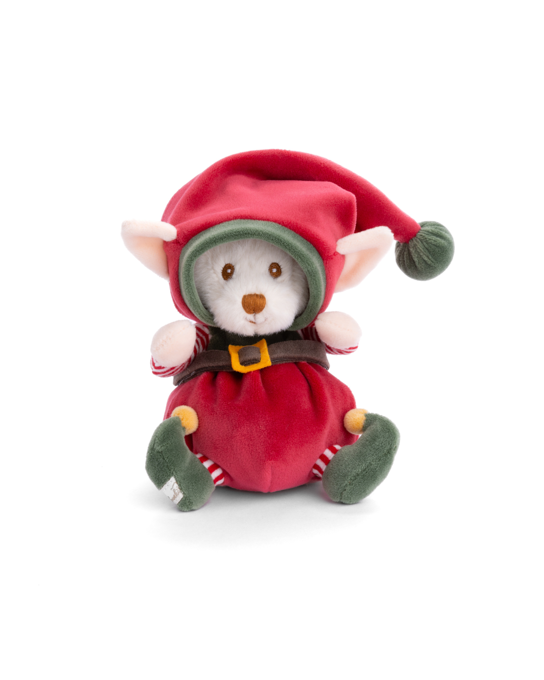 Weihnachtself Ziggy in rotem Outfit mit Kapuze von Bukowski