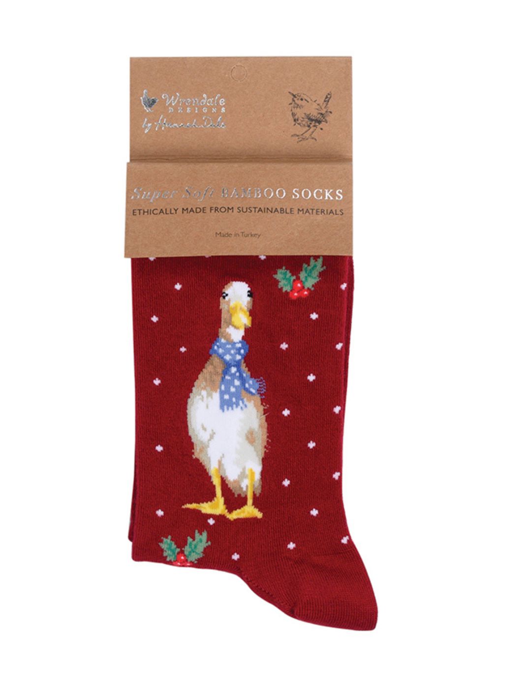 Weihnachtssocken mit Enten-Motiv von Wrendale Designs