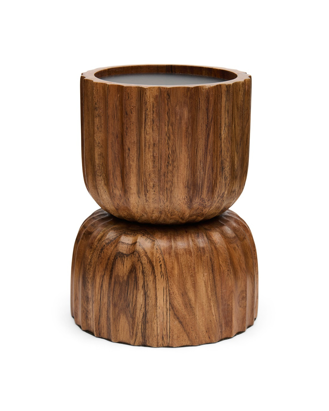 Windlicht Josh Candle Holder L von Rivièra Maison aus Holz freigestellt vor weißem Hintergrund.