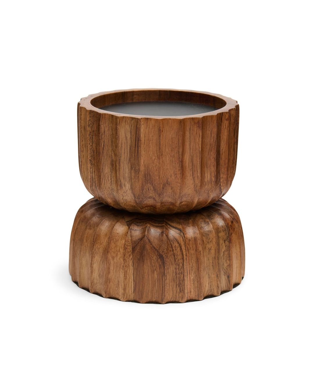 Windlicht Josh Candle Holder S von Rivièra Maison aus Holz freigestellt vor weißem Hintergrund.