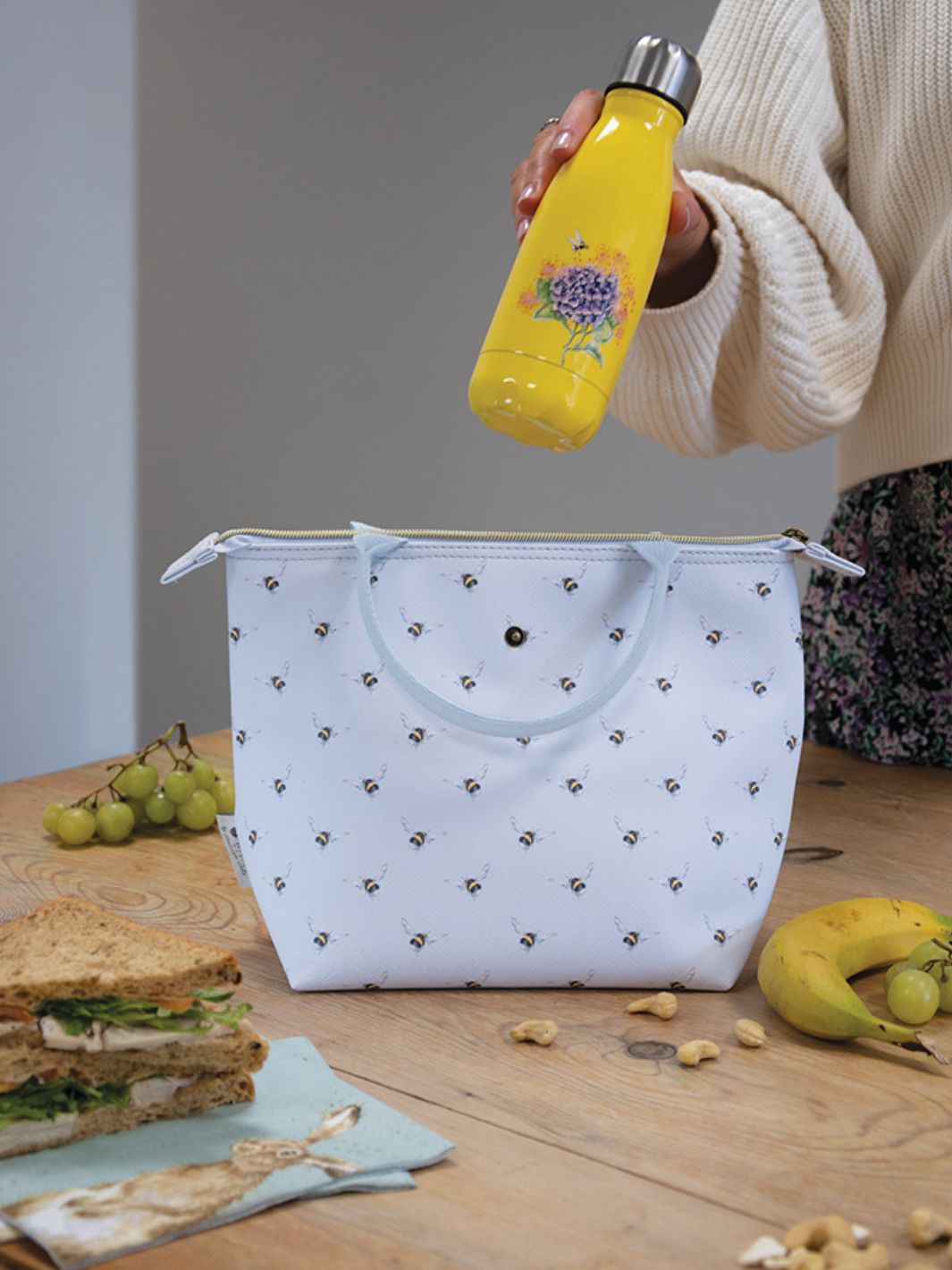 Wrendale Designs isolierte Tasche für Wertsachen und Essen mit Hummel-Motiv