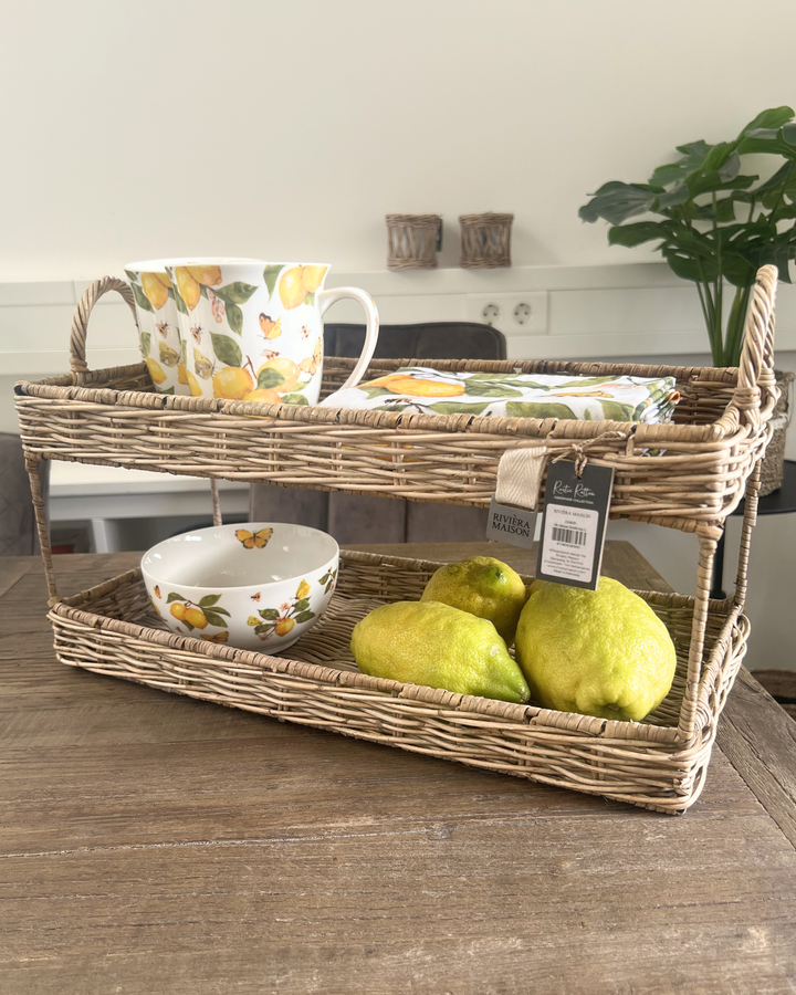 Rustic Rattan Etagère "Ma Maison Double Tray" von Rivièra Maison
