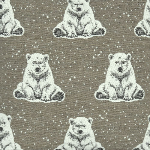 Rechteckiger Boreas Kissenbezug mit Eisbären in taupe