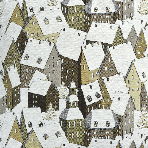 „Winterlicher Tischläufer Rooftop von Sander 50 × 140 cm mit stimmungsvollem Dorf-Design in Beige“