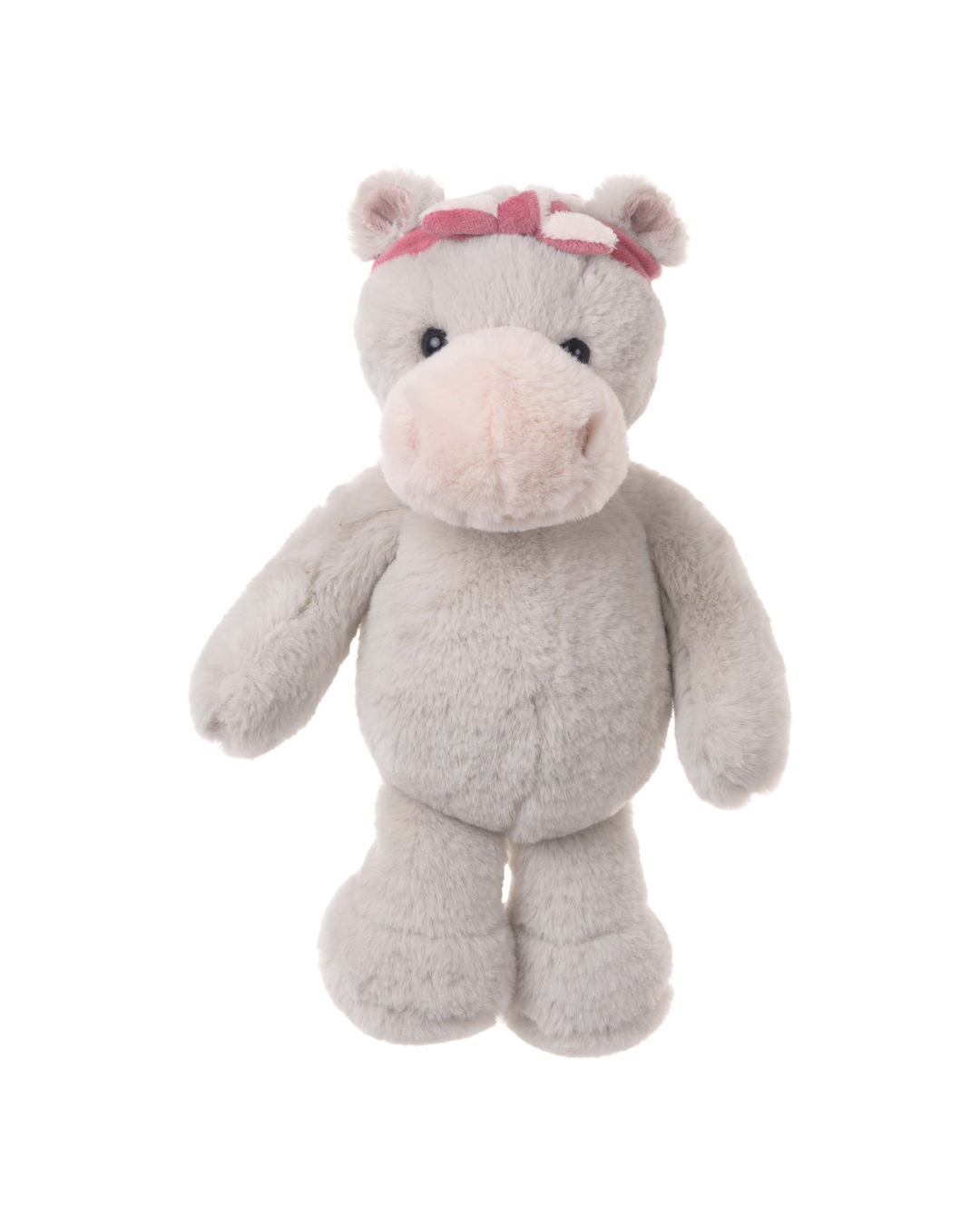 Nilpferd Kuscheltier Rosie von Bukowski mit rosafarbener Schleife