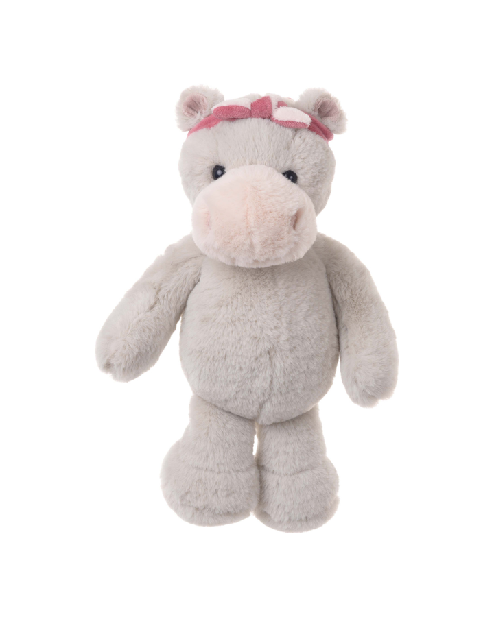 Nilpferd Kuscheltier Rosie von Bukowski mit rosafarbener Schleife