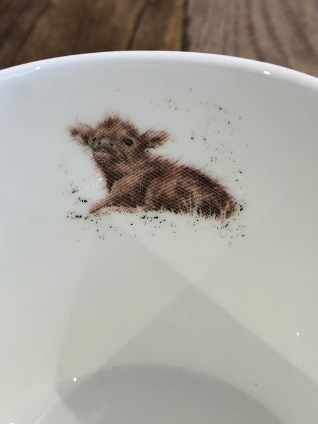 Highland Kalb Innenmotiv der Tasse von Wrendale Designs.